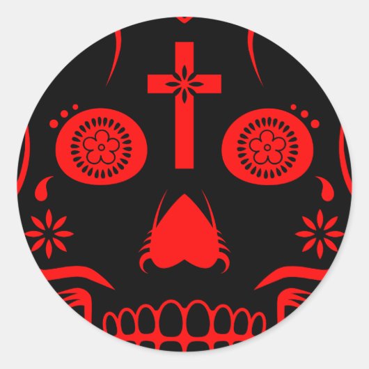 Zucker-Schädel: 2 Runder Aufkleber (Vorderseite)