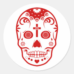 Zucker-Schädel: 2 Runder Aufkleber