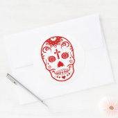 Zucker-Schädel: 2 Runder Aufkleber (Umschlag)