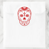 Zucker-Schädel: 2 Runder Aufkleber (Tasche)