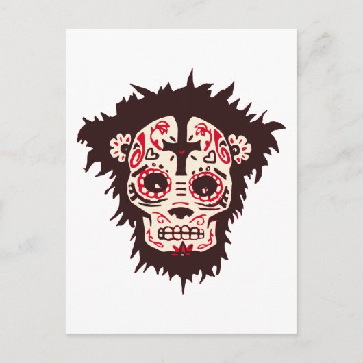 Zucker-Schädel-Affe Postkarte (Vorderseite)