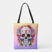 Zucker-Schädel & Blumen Tasche (Rückseite)