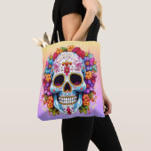 Zucker-Schädel & Blumen Tasche (Von Nahem)