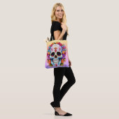 Zucker-Schädel & Blumen Tasche (Am Model)