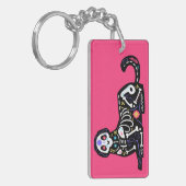 Zucker-Schädel-Calavera-Hund III Schlüsselanhänger (Vorderseite links)