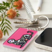 Zucker-Schädel-Calavera-Hund III Schlüsselanhänger (Vorderseite rechts)