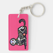 Zucker-Schädel-Calavera-Hund III Schlüsselanhänger (Rückseite)