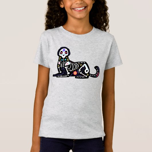 Zucker-Schädel-Calavera-Hund III T-Shirt (Vorderseite)