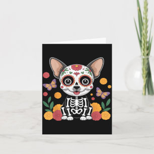 Zucker-Schädel-Chihuahua-Halloween-Hund Karte