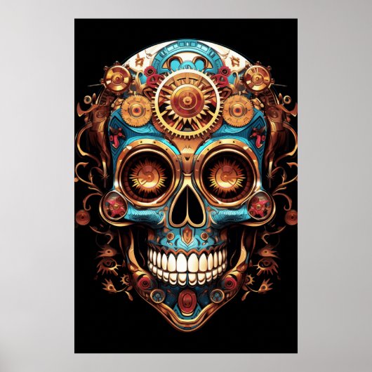 Zucker-Schädel-Designs cooler Typ mit einem coolen Poster (Vorne)