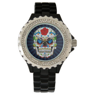Zucker-Schädel-Diamanten Herren-Uhr  Armbanduhr