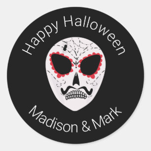 Zucker-Schädel-Halloween-Geschenk Runder Aufkleber