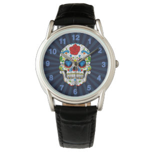 Zucker-Schädel-Herren-Uhr anpassbar Armbanduhr