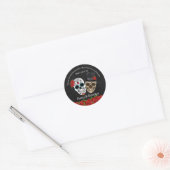Zucker-Schädel-Hochzeit Runder Aufkleber (Umschlag)