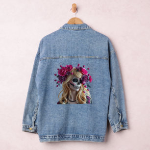 Zucker-Schädel-Jacke Jeansjacke