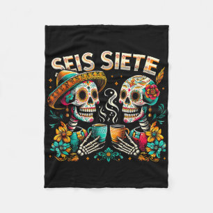 Zucker-Schädel-Kaffee-Fiesta-Mexikanischer-Tag-Sei Fleecedecke