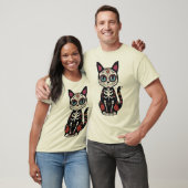 Zucker-Schädel-Katze T-Shirt (Unisex)