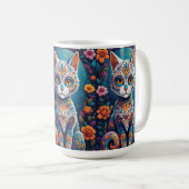Zucker-Schädel-Kitty Kaffeetasse (VorderseiteRechts)