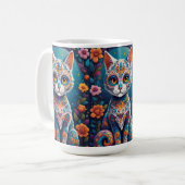 Zucker-Schädel-Kitty Kaffeetasse (Vorderseite Links)