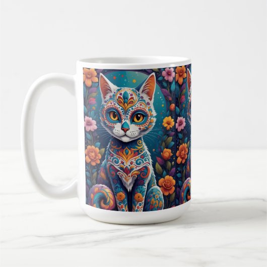 Zucker-Schädel-Kitty Kaffeetasse (Links)
