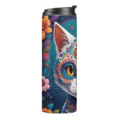 Zucker-Schädel-Kitty Thermosbecher (Nach links gedreht)