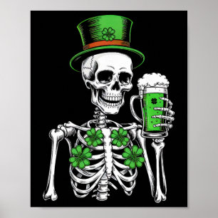 Zucker-Schädel-Kleeblatt St. Patricks Day Männer F Poster