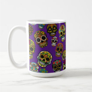 Zucker-Schädel-Kunst Farbige Muster Kaffeetasse