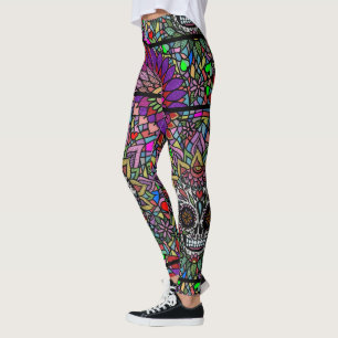 Zucker-Schädel-Kunst-Leggings Leggings