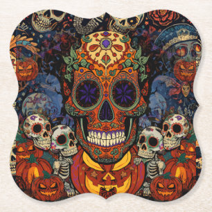 Zucker-Schädel-Kürbis-Fest, Calavera  Untersetzer