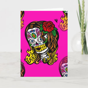 Zucker-Schädel Mädchen Karte