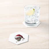 Zucker-Schädel-mit-Santa-Hut-Tee-Weihnachten-Pyjam Untersetzer (Vor Ort)