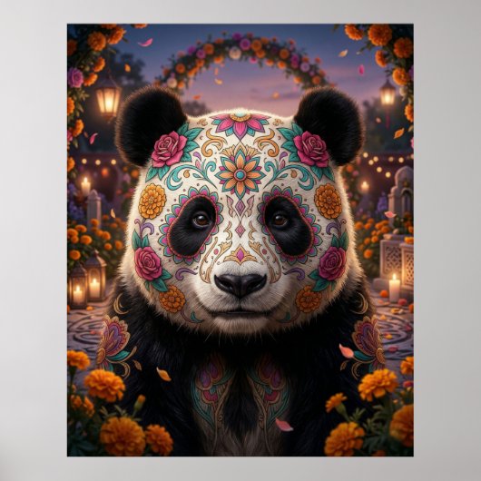 Zucker-Schädel-Panda Poster (Vorne)