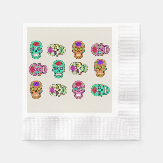 Zucker-Schädel-Papiertücher Serviette (Vorderseite)