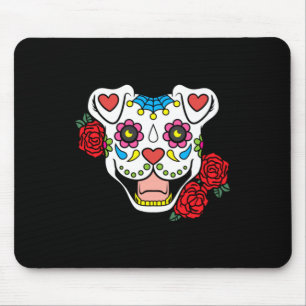 Zucker-Schädel-Pitbull-Bekleidung für Männer und F Mousepad