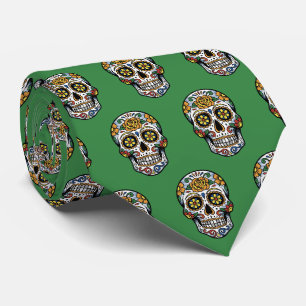Zucker-Schädel-Pop-Art Dia de los Muertos Krawatte