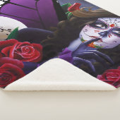 Zucker Schädel-Rote Rosen Lila Sherpadecke (3/4)