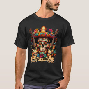 Zucker-Schädel-Sombrero Dia De Muertos Catrina Tag T-Shirt