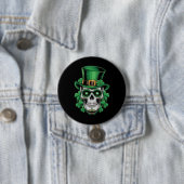 Zucker-Schädel-St.-Patrick-Tag Glücksklee Button (Beispiel)