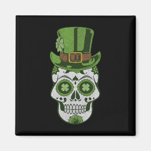 Zucker-Schädel St. Patrick's Day Glücksklee Vintag Magnet