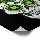 Zucker-Schädel St. Patrick's Day Glückskleeblatt V Poster (Ecke)