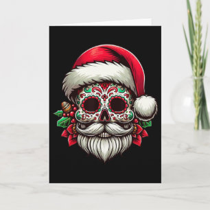 Zucker-Schädel-Weihnachtsmann-Mexiko-Calavera-Weih Karte