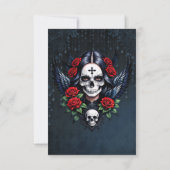 Zucker Schädelgel mit Rose. Dankeskarte (Rückseite)