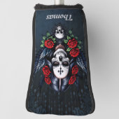 Zucker Schädelgel mit Rose. Golf Headcover (Rotieren 90)
