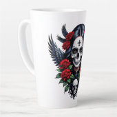 Zucker Schädelgel mit Rose. Milchtasse (Linke Ecke)