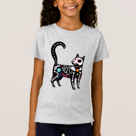 Zucker-Schädelkalavera-Katze IV T-Shirt