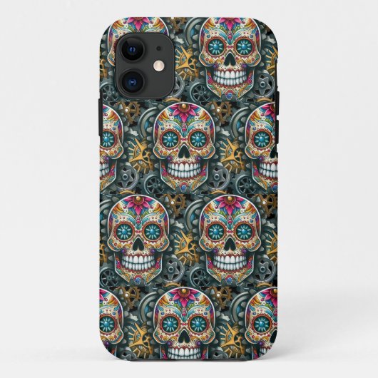 Zucker Schädelkunst - Steampunk trifft Tradition Case-Mate iPhone Hülle (Rückseite)