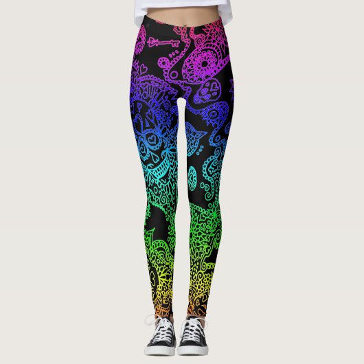 Zucker-Schädellegings Leggings (Vorderseite)