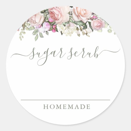 Zucker-Scrub-Etikett Runder Aufkleber (Vorderseite)