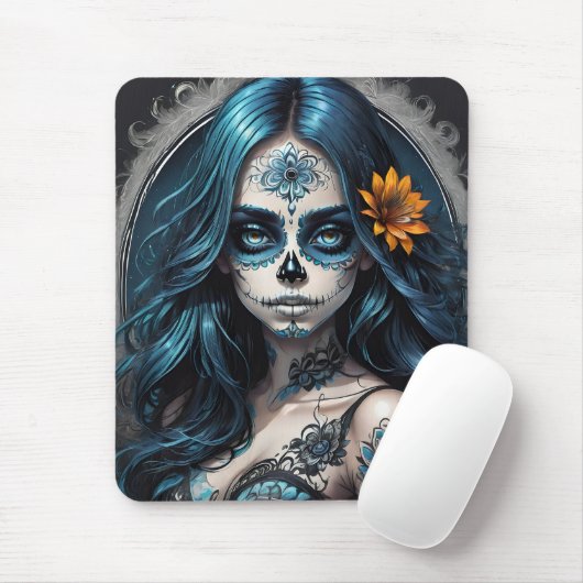 Zucker Skull no 8 blue Mousepad (Mit Mouse)
