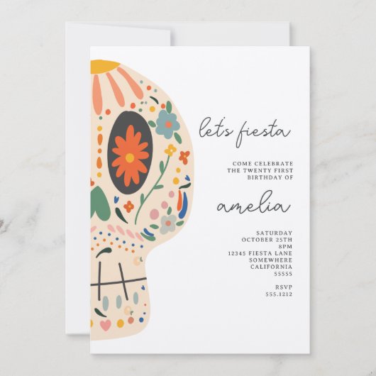 ZUCKER SKULL PARTY INVITE EINLADUNG (Vorderseite)